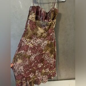 Pink patterned dress Y2K